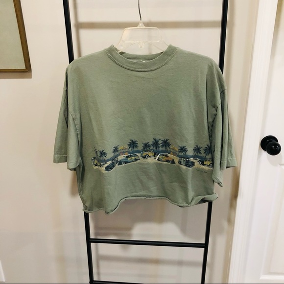 Newport Blue Oversized Greenish Cropped Tee - Picture 10 of 15